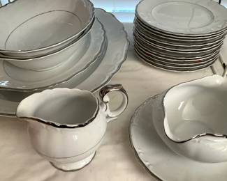 "Silver Sonata" fine china from Harmony House