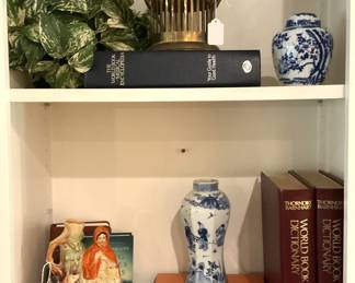 Décor including blue & white selections