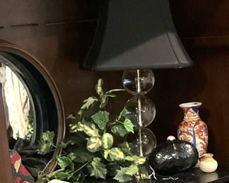 Small lamp with black shade