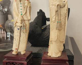 A pair of Chinese figures of the imperial couple