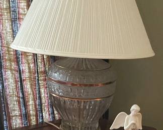 Crystal Table Lamp, Angel Figurines