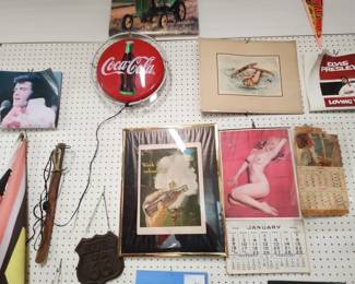 Vintage Wall Decor - Coke Clock - 1955 Calander 