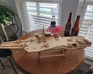 Hand-Made USS Midway Wooden Boat