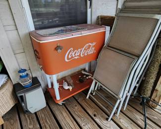 Coca Cola Cooler on Wheels - Outdoor Chairs