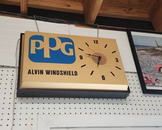 Vintage PPG Alvin Windshield Electric Clock 