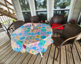 Wicker Patio Table - Chairs