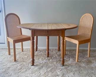 Drop Leaf Table Cane Chairs 
