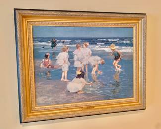 $120 - "Holiday" beach scene giclee - 24" H x 30.5" W