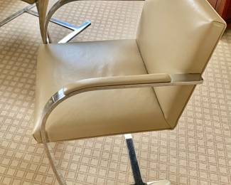 $1,400 - Set of 4 vintage Mies Van Der Rohe Brno Chair for Knoll With Leather and Polished Chrome- each 31.5" H, 23" W, 20" D, seat height 18"