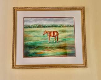 $495 - Original watercolor by local artist Pritha Srinivasan #1 - 22.5" H x 26.5" W