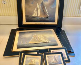 $45 - Lady Clare Racing Yachts placemats and coasters