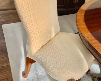 $1,200 - Set of 6 Agostino Antiques Chippendale-style dining chairs, fabric by Brunschwig & Fils - each 39" H, 23" W, 21" D, seat height 19"