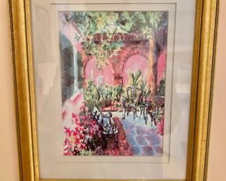 $75 - C. ALEXANDRIA HOUGHTON BENNINGTON WATERCOLOR PRINT FRAMED AND MATTED #1 - 11.5" H x 9.5" W