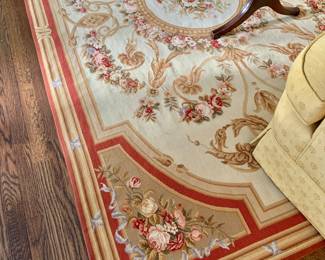 $950 - Needlepoint Aubusson rug - 65" x 103"