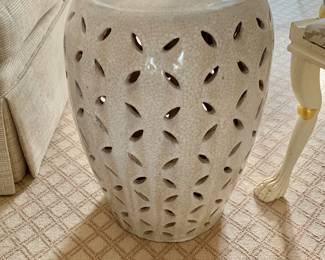 $150 - Lattice garden stool #1 - 21" H, top 14" diam.