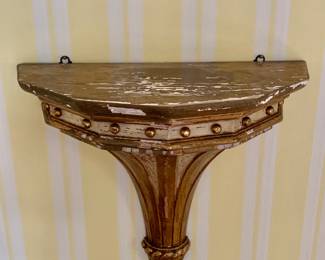 $150 - John Rosselli Antiques gold gilt wall shelf #1 - 10" H, 11.5" W, 5.75" D