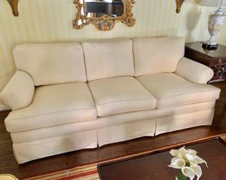 $1,000 - Ethan Allen rolled-arm, 3-cushion sofa - 34" H, 79" L, 36" D, seat height 21"