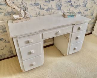 $95 - Paint Me! Vintage desk AS IS - (anchor/books not for sale) - 30" H, 49.5" W, 21.5" D