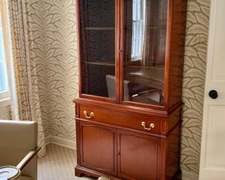 $395 - Vintage glass front cabinet - 70" H, 36" W, 17" D