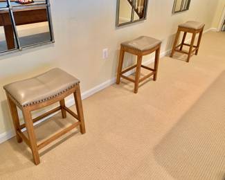 $95 each - 5 SOLD. 1 available - Grandin Road Julian Stools - each 24" H, 18.5" W, 12.5" D