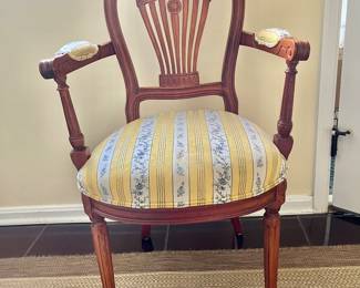 $140 - Balloon Back accent chair - 39"H x 23"W x 19"D x 20" seat height - AS IS - 2 nicks on back of chair