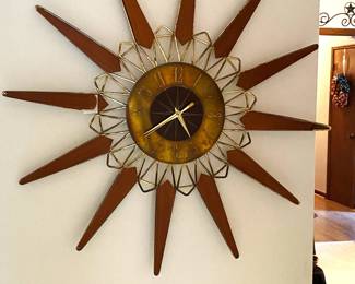 midcentury sunburst clock