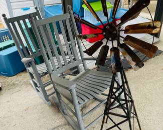 windmill, porch rockers and storage tubs of all sizes!