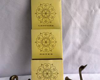 Vintage Metal Wall Organizer and 2 Brass Swans