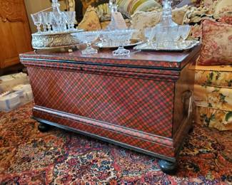 Tartan plaid covered chest, Circa 1860-80