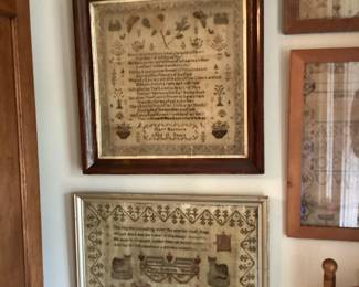 Fine antique needle work sampler