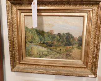 Pair of fine art antique paintings. Original frames. 