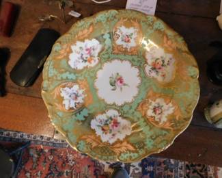 French porcelain hand painted plates, circa 1880, set of 6.