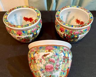 Chinoiserie Fishbowl Planters