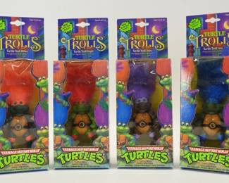 4PC 1989 Playmates TMNT Turtle Trolls MISB