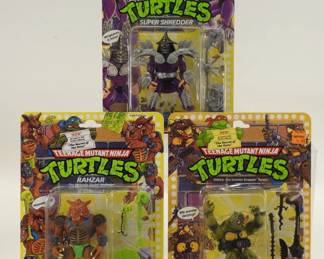 3PC 1991 Playmates TMNT Movie II MOSC Group