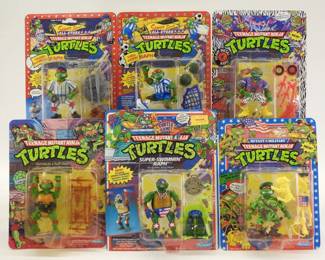 6PC 1988-92 Playmates TMNT Raphael MOSC Group