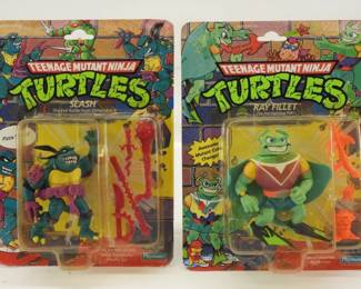 2PC 1990 Playmates TMNT Ray Fillet Slash MOSC