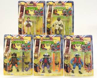 5PC 1992 Playmates TMNT Movie III MOSC Group