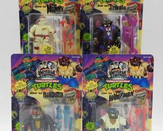 4PC 1993 Playmates TMNT Universal Studios Monsters