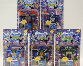 5PC 1994 Playmates TMNT Cyber Samurai MOSC Group