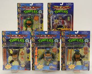 5PC 1996 Playmates TMNT Ninja Power MOSC Group