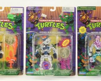 3 TMNT Robotic Bebop Rocksteady Foot Soldier MOSC