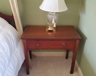 Antique Georgian Table and Glass Lamp