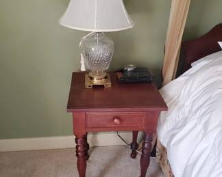 Antique Stand and Glass Lamp