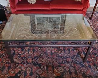 Wrought Iron Window Guard Coffee Table 1890-1900