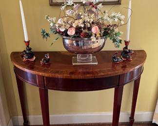 Inlaid Demilune Table