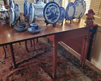Gate Leg Dining Table with 4 Victorian Chairs