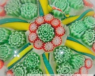 5 Millefiori Paper Weight, possibly Murano Art Glass