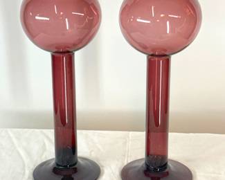 MCM glass candle holders