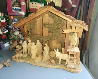 Hand carved nativity set